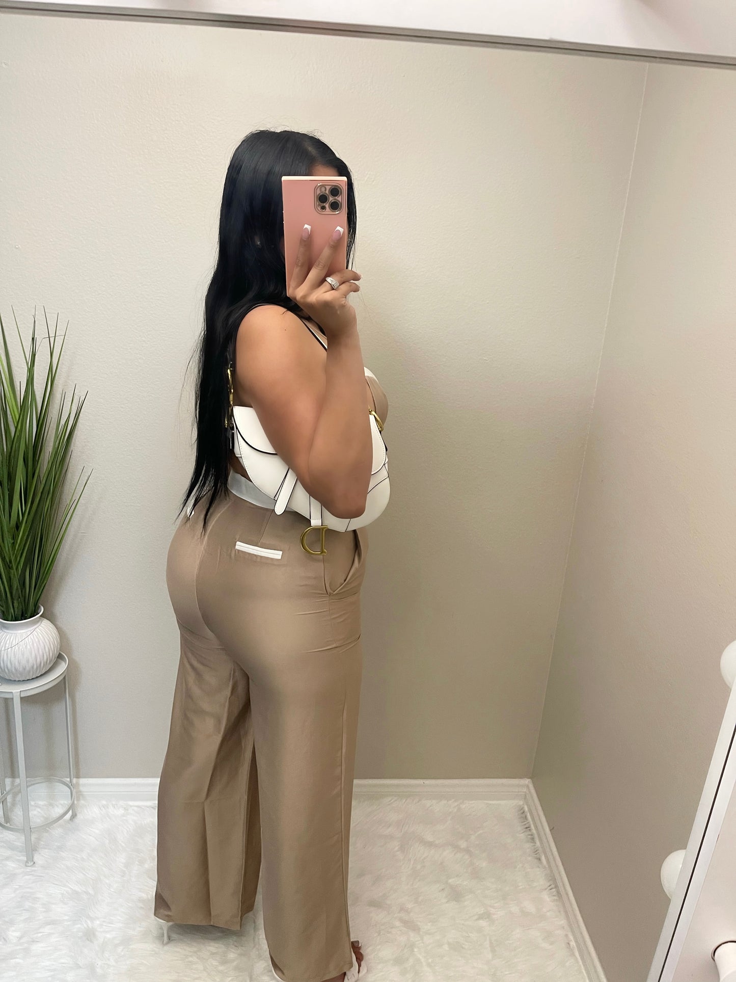 Sophia-sticated Two Piece (Beige/White)