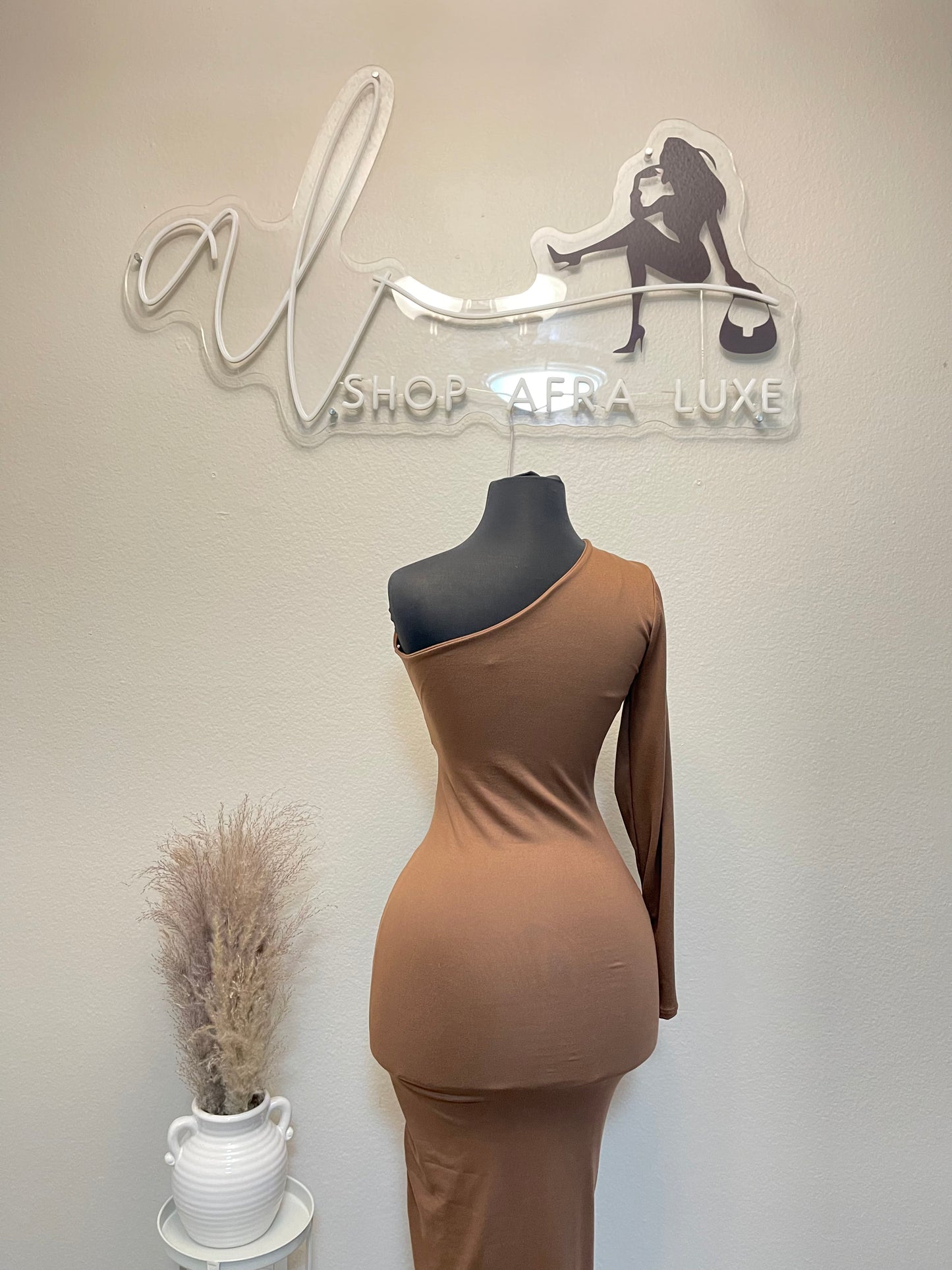 Flirty Long Dress (Mocha)