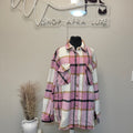 Strawberry Plaid Shacket (Pink)