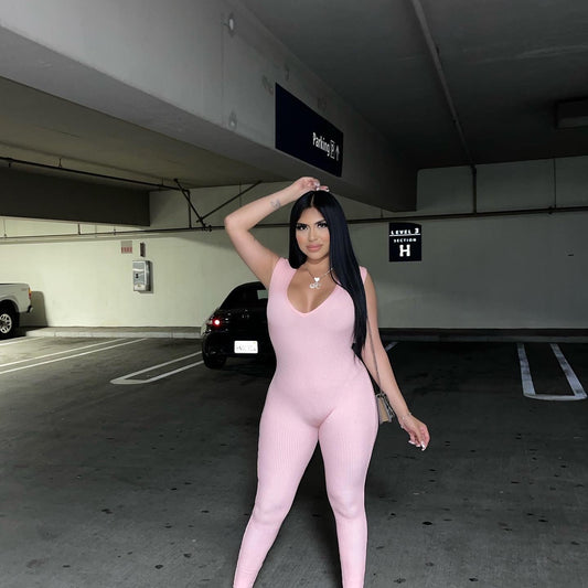 Beautifully Basic Jumpsuit (Pink)