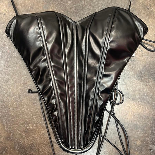 Baddie Leather Corset (Black)